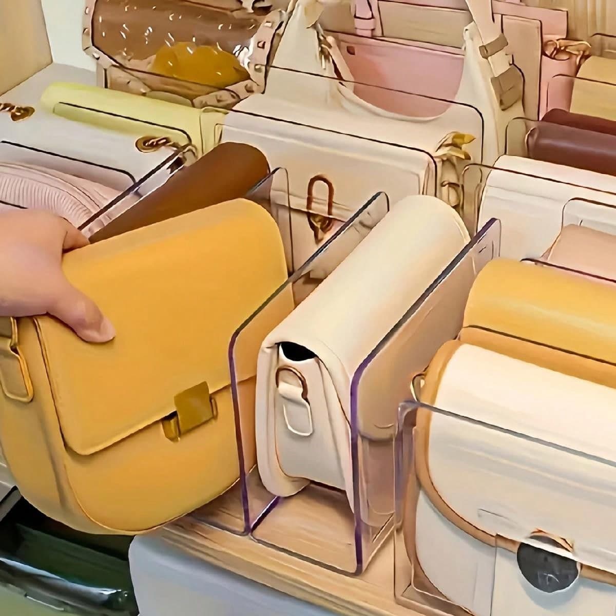 1 pièce Rack de séparateurs de rangement de sac de placard clair, étagère de placard détachable, séparateurs de livres pratiques, convient pour